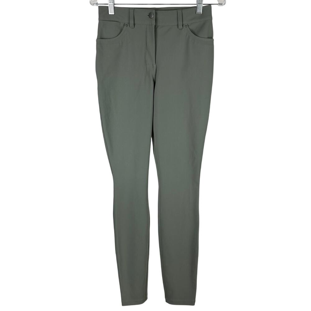 Lululemon City Sleek Slim-Fit 5 Pocket High-Rise Pant Grey Sage Women's 27 EUC